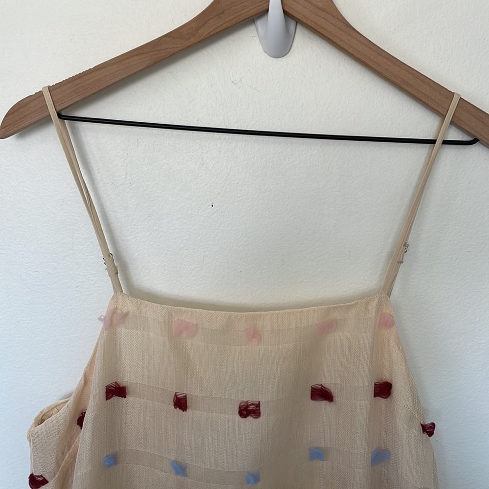 English Factory | Textured Midi Slip Dress with Fringe Detail Small Slits - Picture 3 of 13